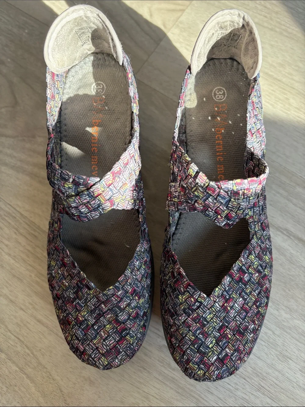 bernie mev. Multicolor Woven Mary Jane Flats
